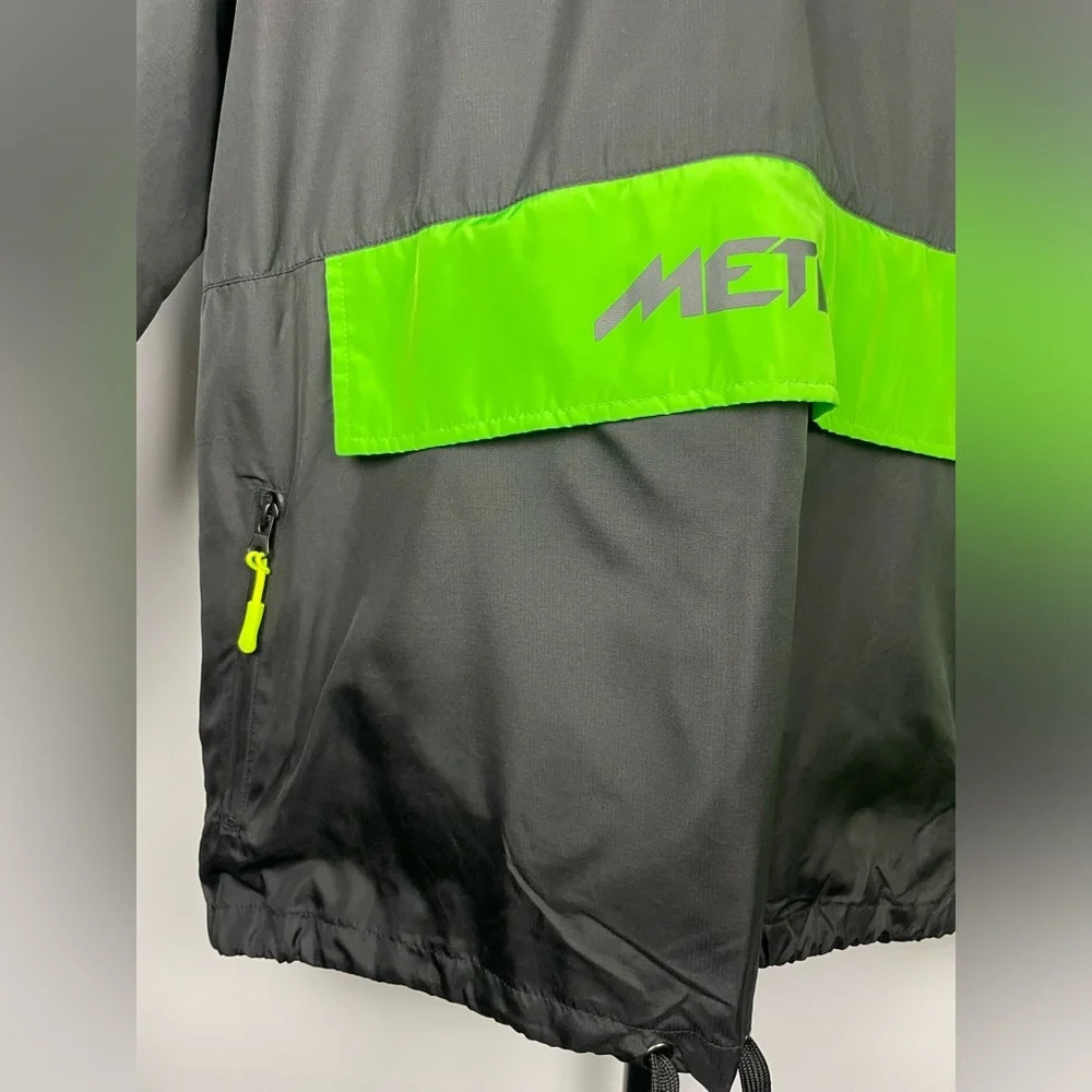 Meta Black Green‎ Coding Coder Pullover Hooded Multipocket Windbreaker Jacket - Picture 4 of 10